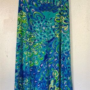 Lilly Pulitzer Vibrant Blue and Green Maxi Dress